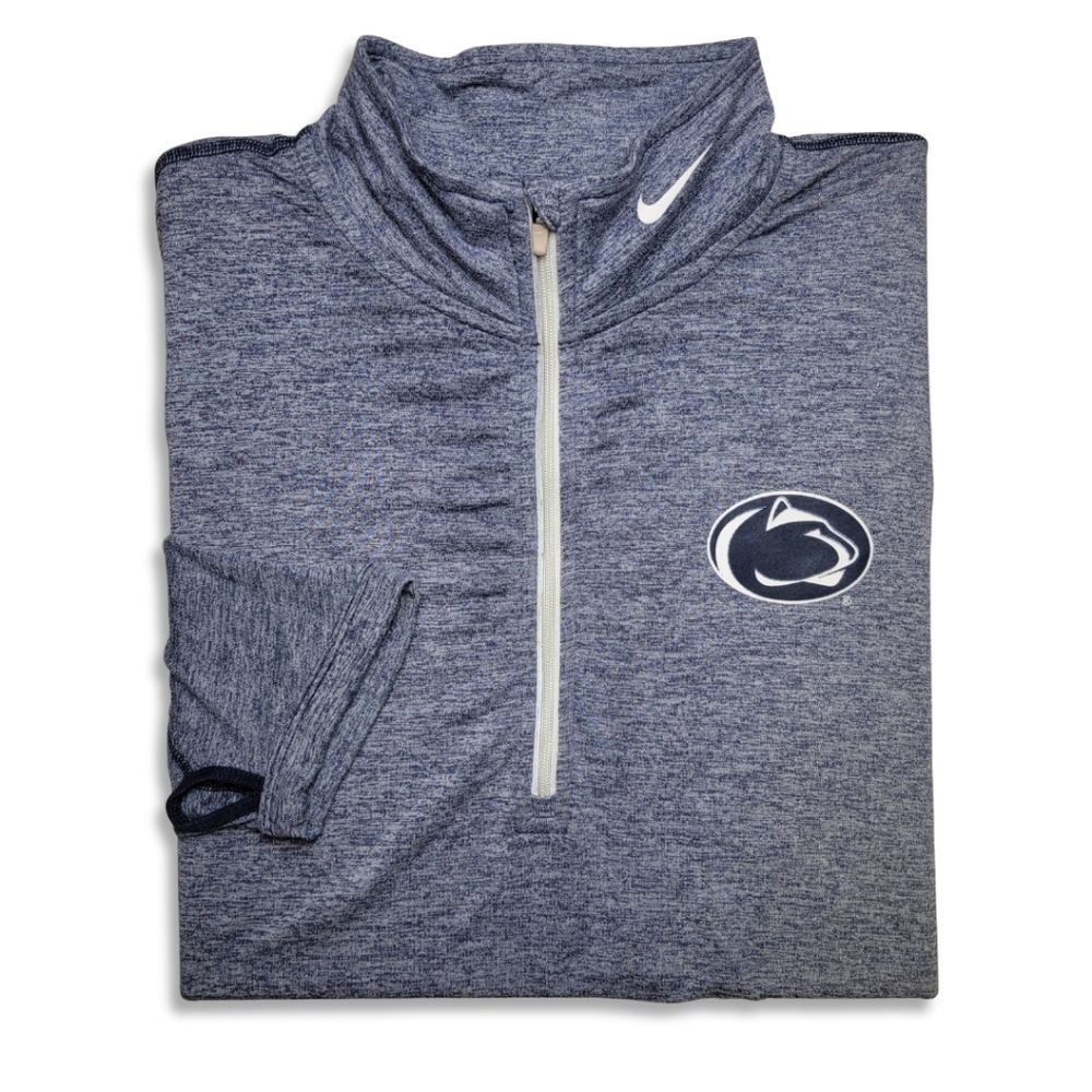 Nike Penn State Heathered Blue Long Sleeve Quarter Zip Pullover XL